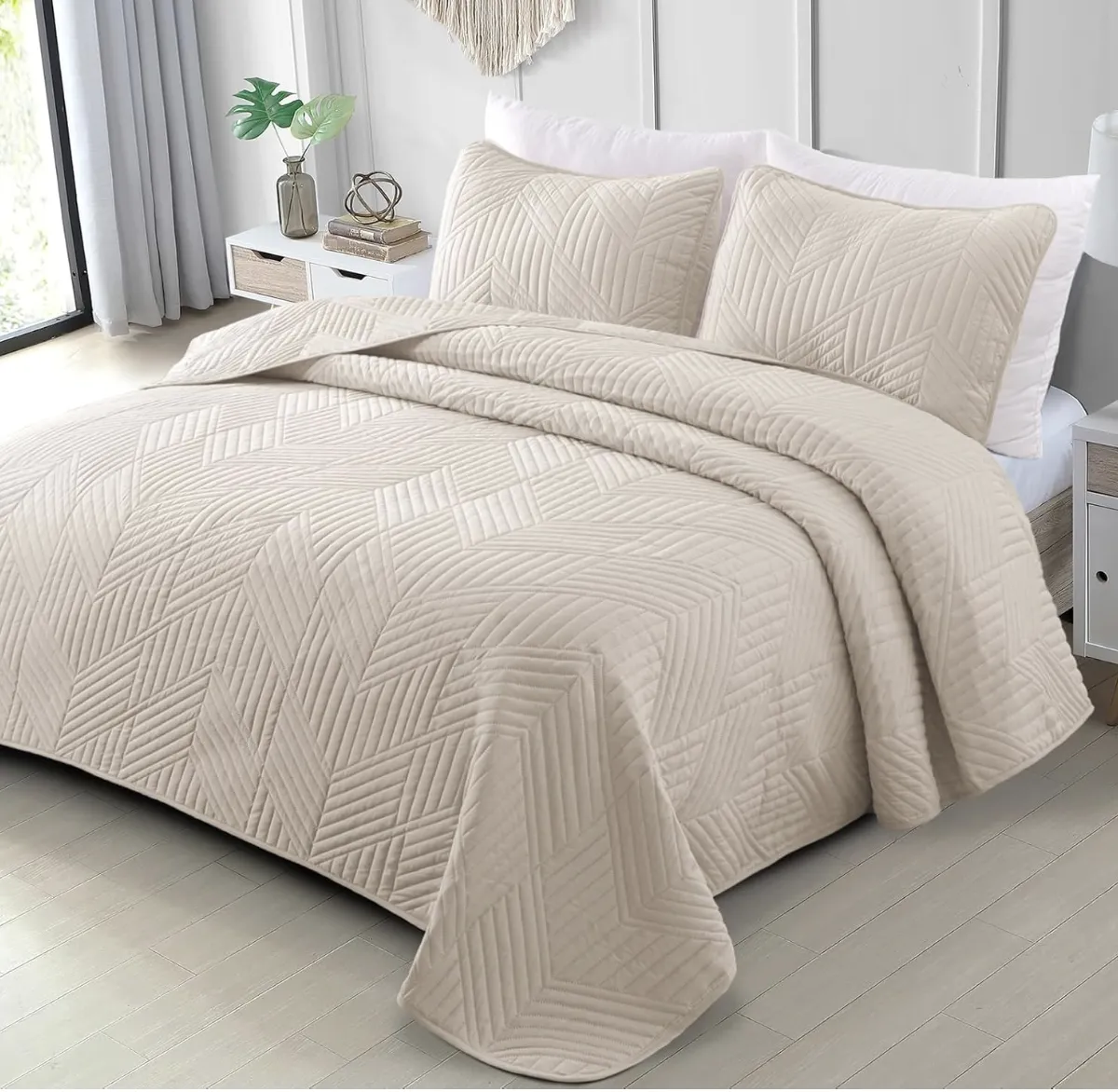 Exclusivo Mezcla Ultrasonic Full Queen Quilt Bedding Set