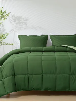 3pc Green Queen Size Comforter Set