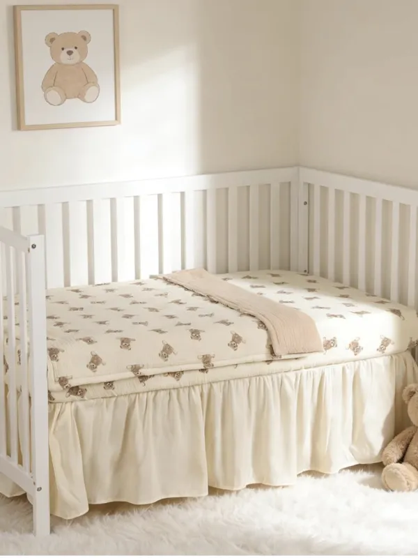 Product Organic Cotton Muslin Baby Crib Bedding Set 3 Image