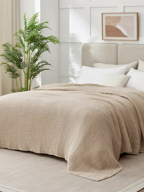 Product Gauze Blanket for Adults All Season, Linen Beige Image