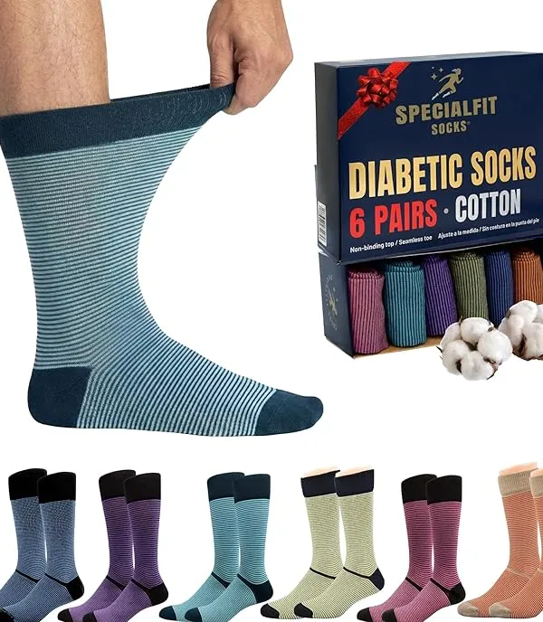 Product Diabetic socks for men, Non binding cotton socks, Extra Wide Socks,Premium Diabetes care,Soft Neuropathy socks Image