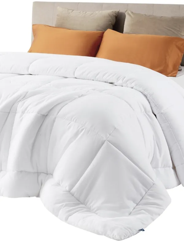 Product Comforter Duvet Insert - Quilted Comforters Queen Size, All Season Duvet, GentleSoft Down Alternative Bedding Blanket, with 8 Tabs Image