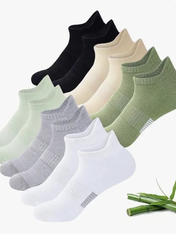 Product Niorasen Ankle Socks for Women, 6 Pairs Breathable Bamboo Viscose Low Cut Thin Socks,Moisture Wicking Casual Sports Running Image